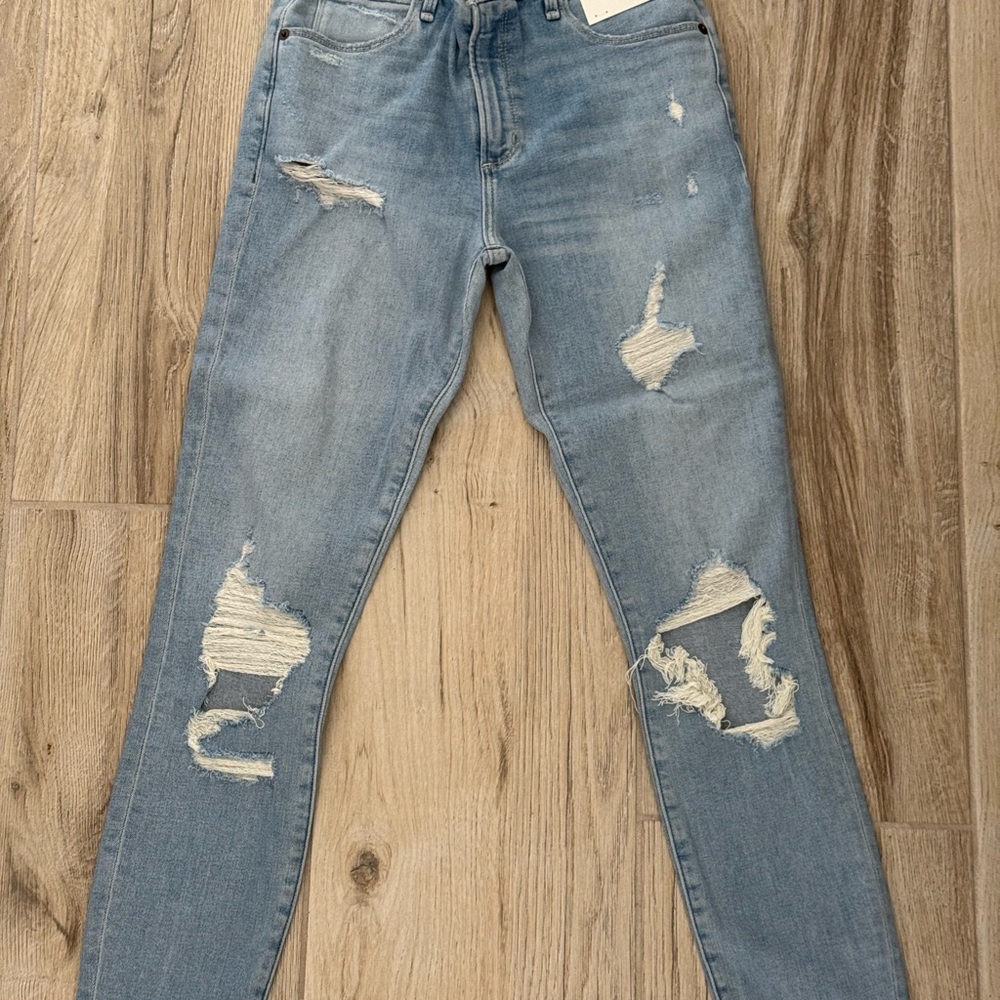 Abercrombie & Fitch Light Blue Distressed Skinny Jeans